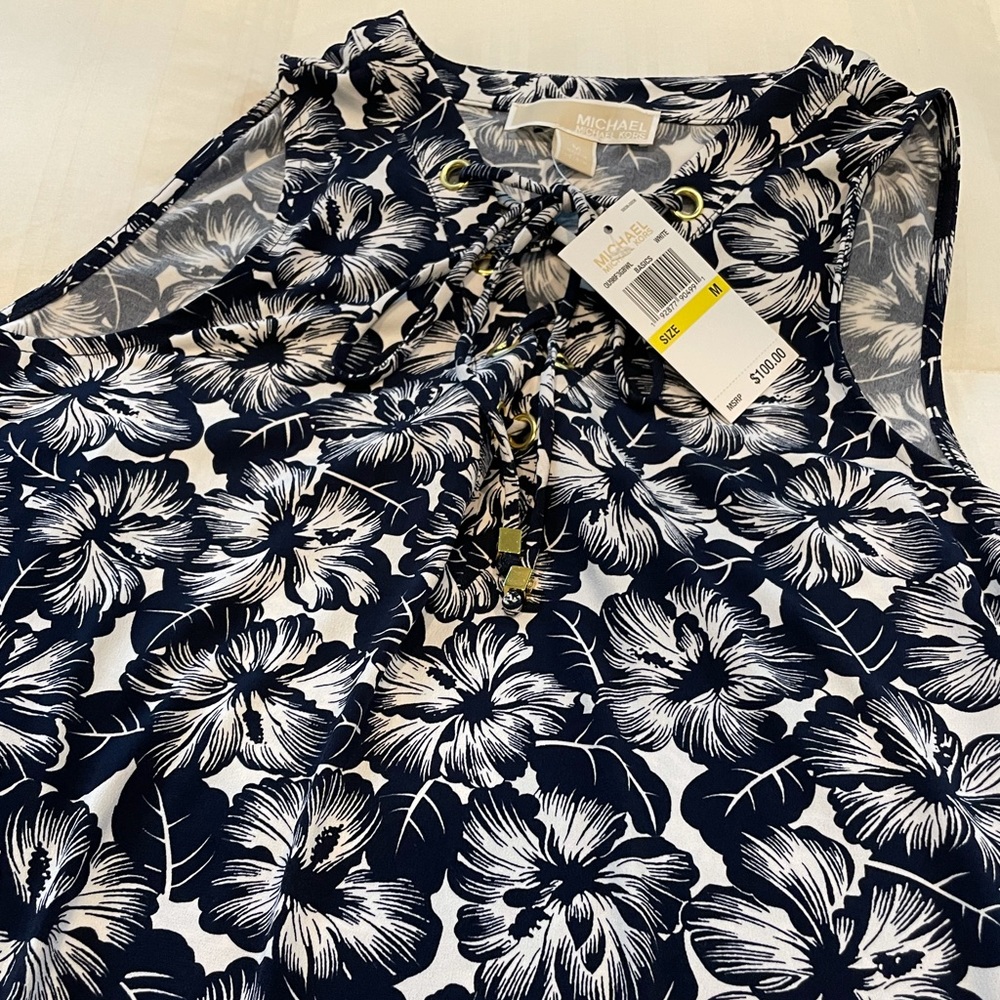 Michael Kors Blue and White Floral Sundress